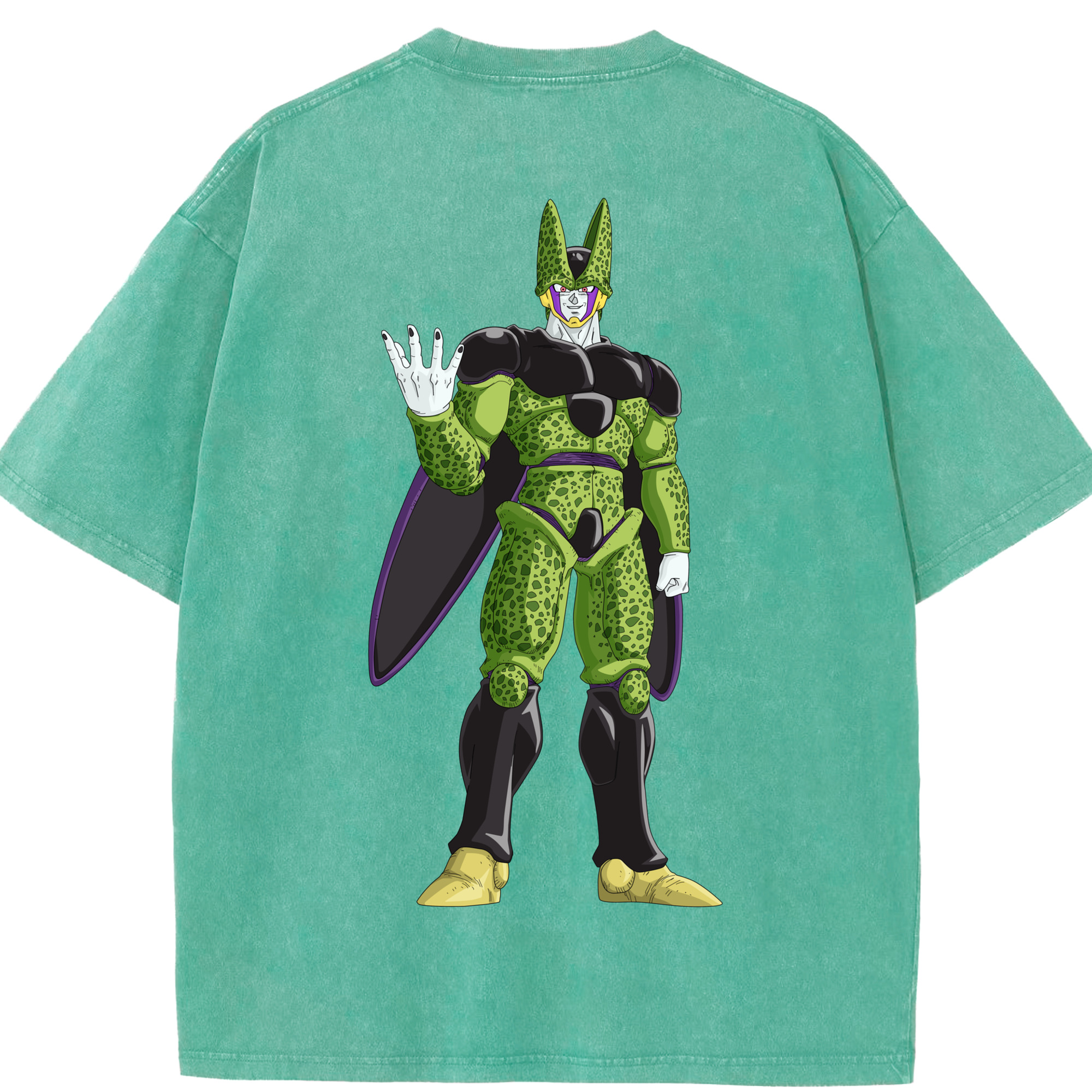 （画像用） ドラゴンボール セル DRAGON BALL Cell 綿100% ヴィンテージ風 半袖Tシャツ（背面プリント）